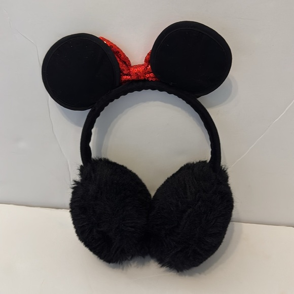 Minnie Mouse ear muffs with red sequin bow - Picture 4 of 5